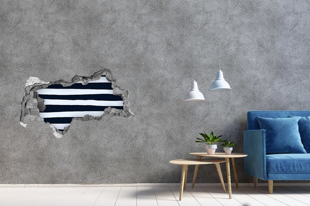 Hole in the wall sticker Background with stripes