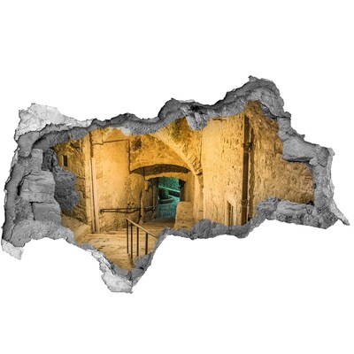 Hole in the wall decal Peille at night France