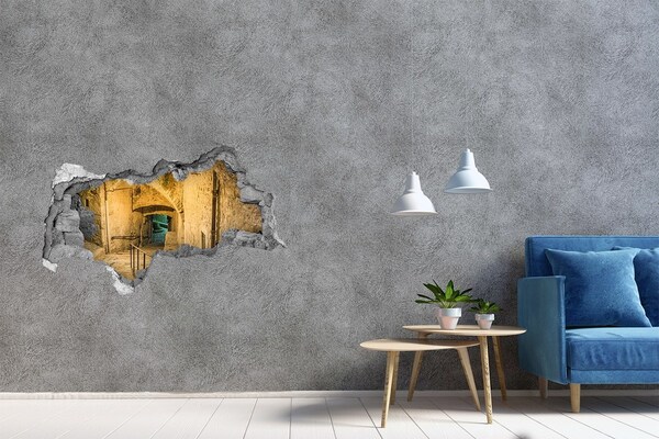 Hole in the wall decal Peille at night France