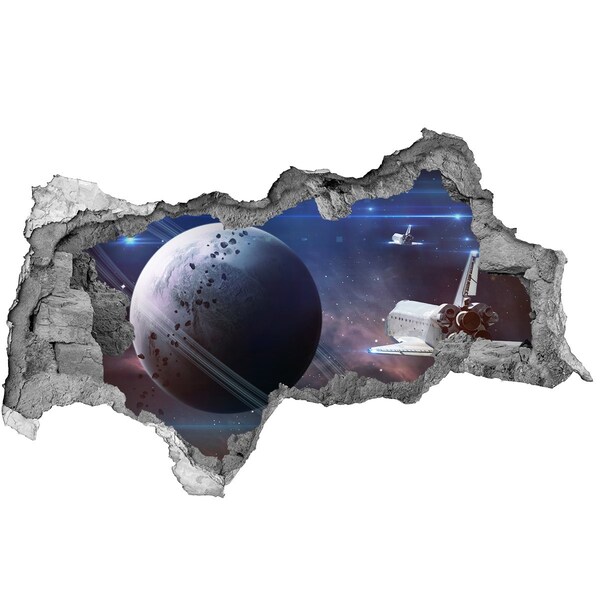 Hole wall sticker Spacecraft