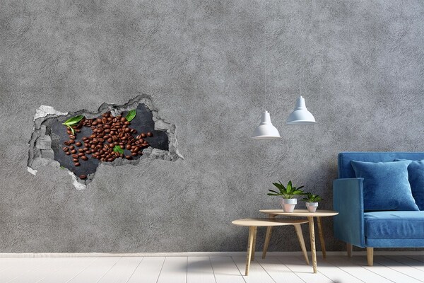 Hole in the wall decal Coffee beans