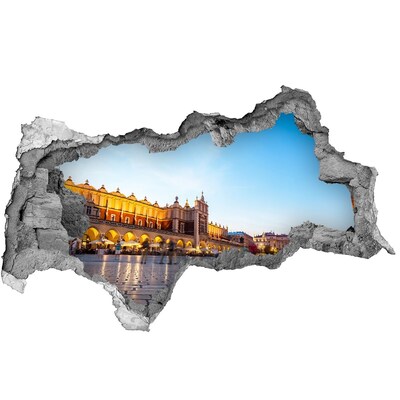 Hole in the wall decal Krakow at sunset