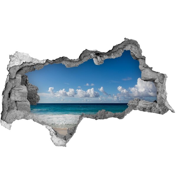 Hole wall sticker Seychelles beach