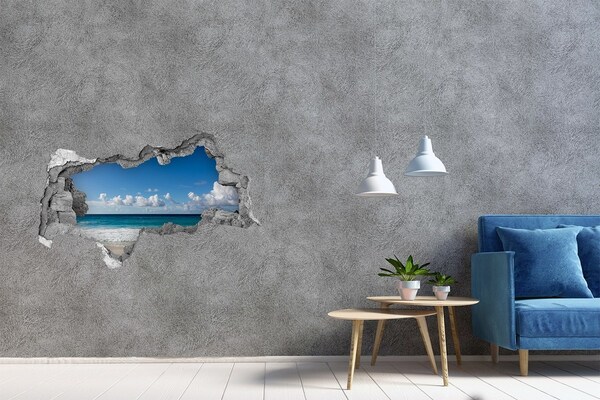 Hole wall sticker Seychelles beach