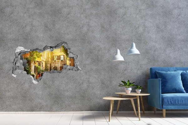 Hole in the wall sticker Italian streets