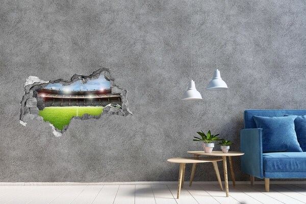 Hole wall sticker Ball on the pitch