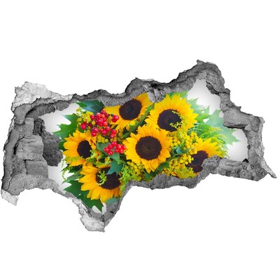 Hole wall sticker Bouquet of sunflowers