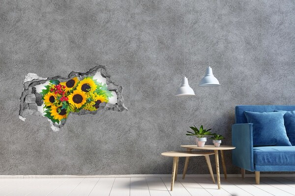 Hole wall sticker Hole in the Wall Flower Bouquet