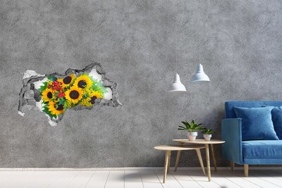 Hole wall sticker Bouquet of sunflowers