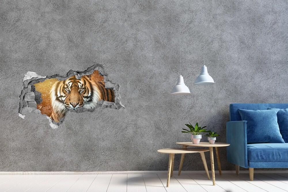 Hole in the wall sticker Bengal tiger