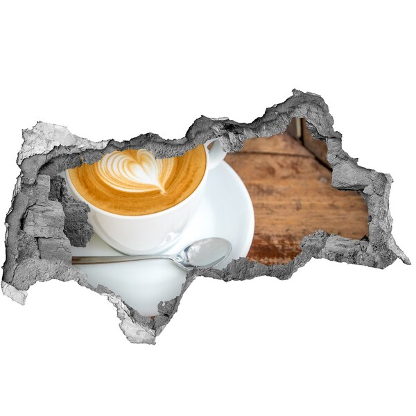 Hole wall sticker Coffee in a cup