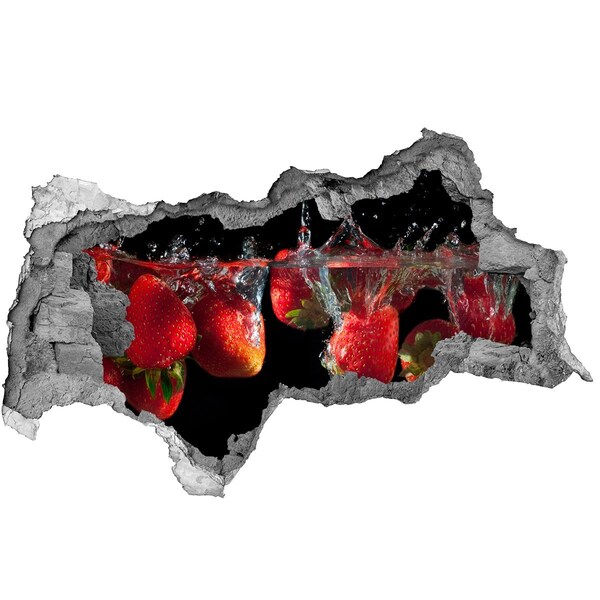 Hole in the wall sticker Fruity splash with strawberries