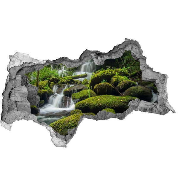 Hole in the wall decal Green Oasis with Waterfall