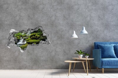 Hole in the wall decal Green Oasis with Waterfall