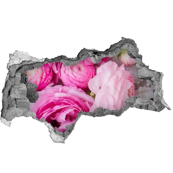 Hole in the wall decal Wild roses