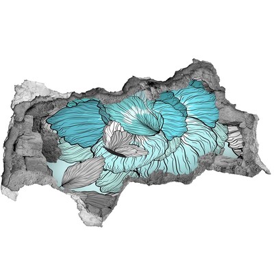 Hole wall sticker A floral oasis in concrete