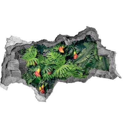 Hole in the wall sticker Tropical garden behind the wall