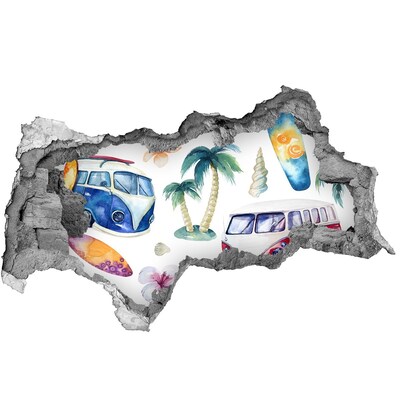 Hole in the wall sticker Retro Caribbean Vacation