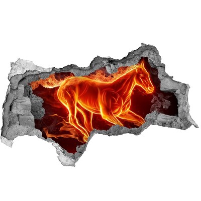 Hole in the wall decal Burning Horse in a Hole in the Wall