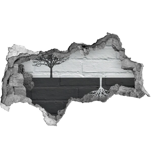 Hole in the wall sticker A tree with roots