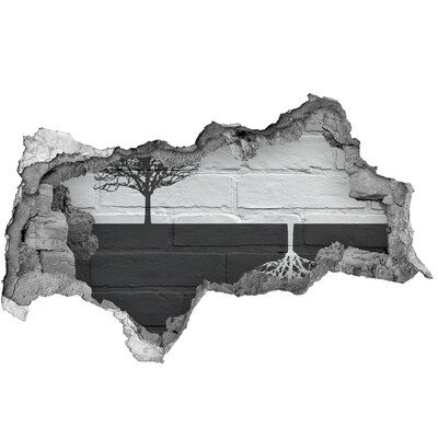 Hole in the wall sticker A tree with roots