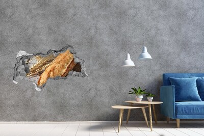 Hole wall sticker Bread with grain in the background