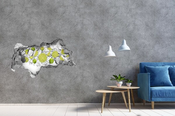 Hole in the wall sticker Ice dice lime