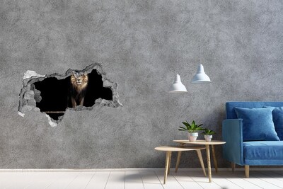 Hole in the wall decal Portrait of a lion