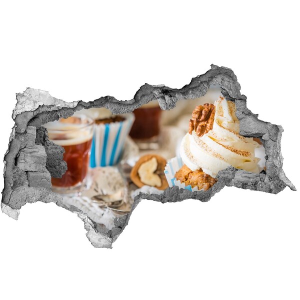Hole in the wall decal Sweet paradise with cupcakes