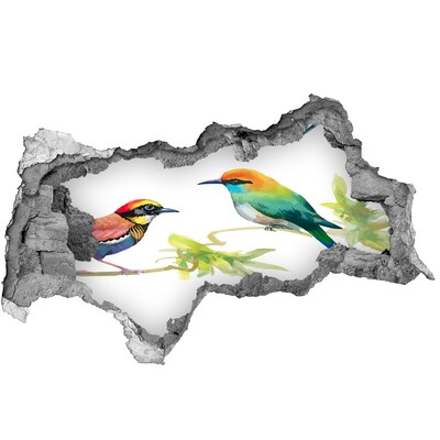 Hole wall sticker Exotic birds