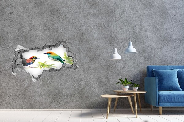 Hole wall sticker Birds in a tropical paradise