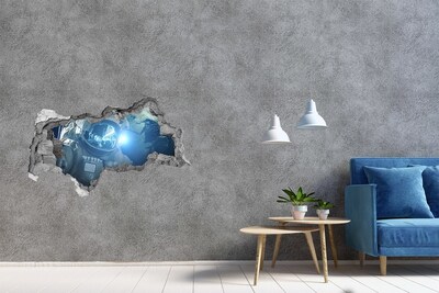 Hole in the wall sticker Cosmonaut