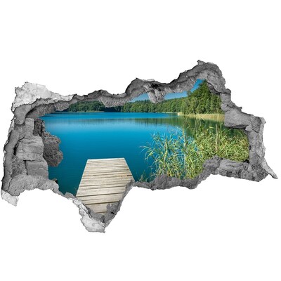 Hole in the wall sticker Lake in the forest