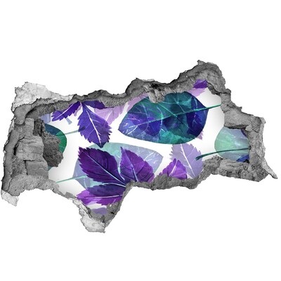 Hole wall sticker Green leaves in a hole in the wall