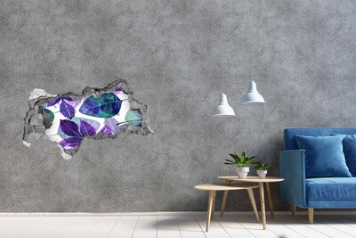 Hole wall sticker Colorful leaves