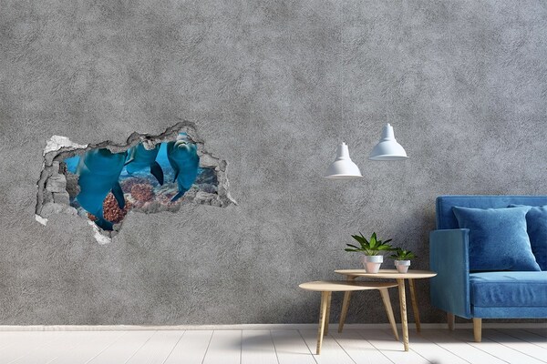 Hole in the wall sticker Dolphins