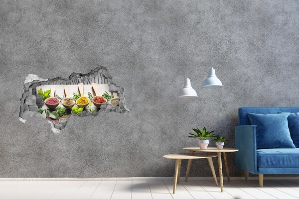 Hole in the wall decal Colorful spices