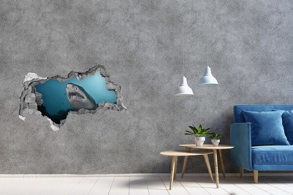 Hole in the wall decal Large shark