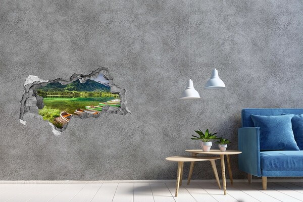 Hole in the wall sticker Bay with boats