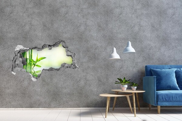 Hole wall sticker Green paradise with bamboo