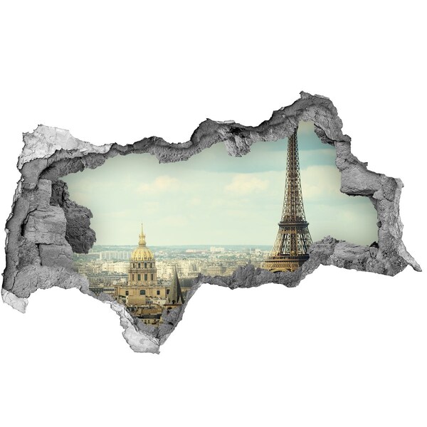 Hole in the wall sticker View of Paris with the Eiffel Tower