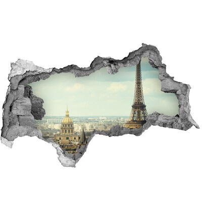 Hole in the wall sticker View of Paris with the Eiffel Tower