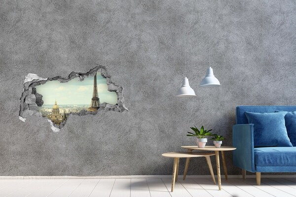 Hole in the wall sticker Eiffel Paris tower