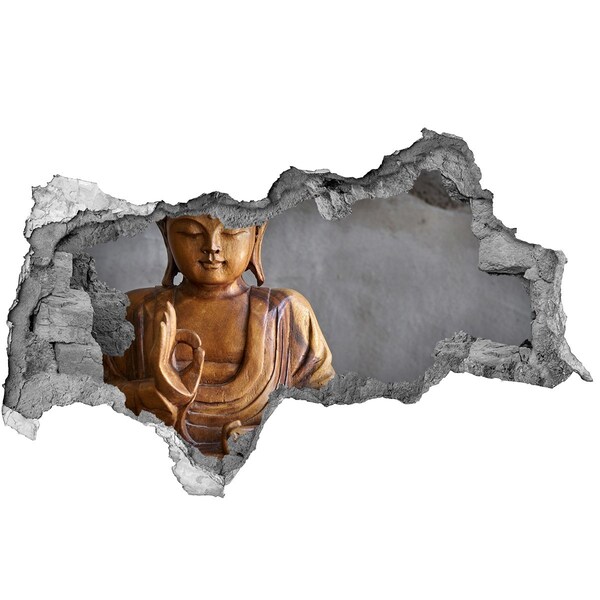 Hole in the wall sticker Wooden Buddha