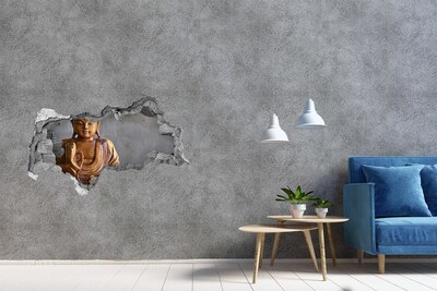 Hole in the wall sticker Wooden Buddha