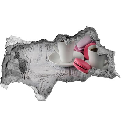 Hole wall sticker Coffee paradise with macaroons