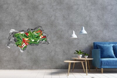 Hole in the wall decal Tropical paradise behind the wall