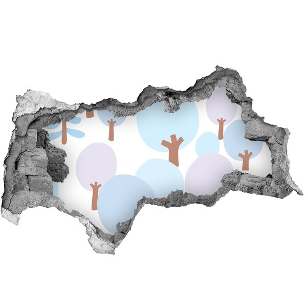 Hole wall sticker Landscape with trees