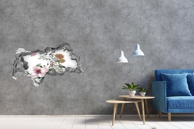 Hole wall sticker Floral pattern