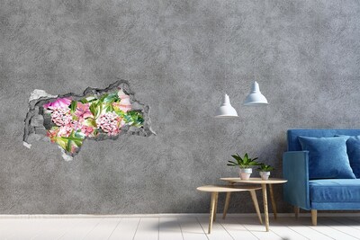 Hole wall sticker A flower paradise behind the walls
